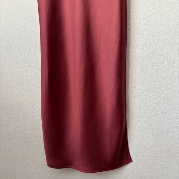 Anthropologie BHLDN Cali Satin Cowl-Neck Midi Slip Dress in Rust - Picture 7 of 16